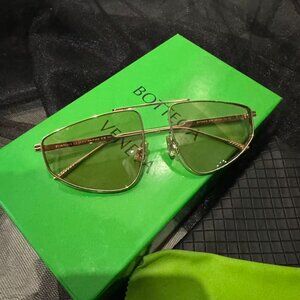 Bottega Veneta BV1466S 005 Aviator Sunglasses Gold Metal Frame 59-19-140 XL